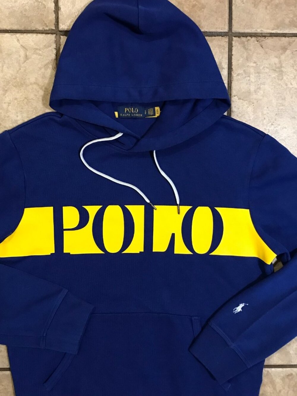 Men's Polo Ralph Lauren Spellout & Pony Pullover Hoodie -Size S